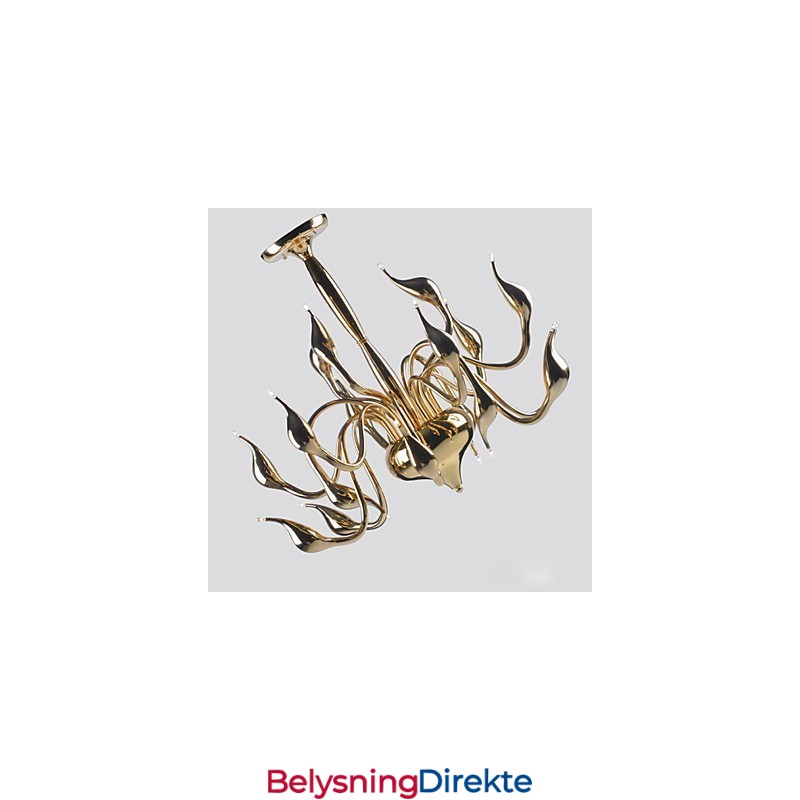 Moderne Lysekronelampe 18 Lys G4 Gullbelagt