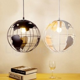Landlig Vintage Globeformet Metallpendellampe