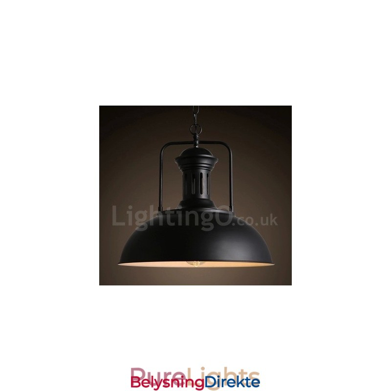 Svart Landlig Vintage Metall Pendellampe