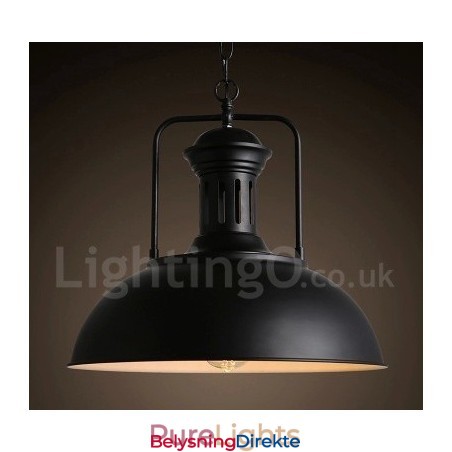 Svart Landlig Vintage Metall Pendellampe