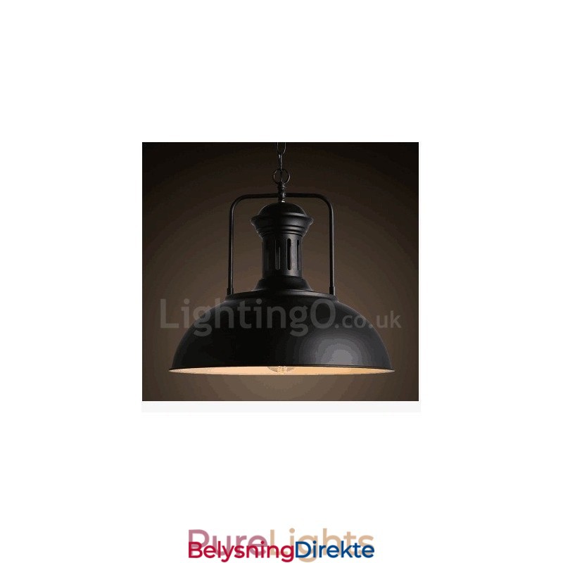 Svart Landlig Vintage Metall Pendellampe