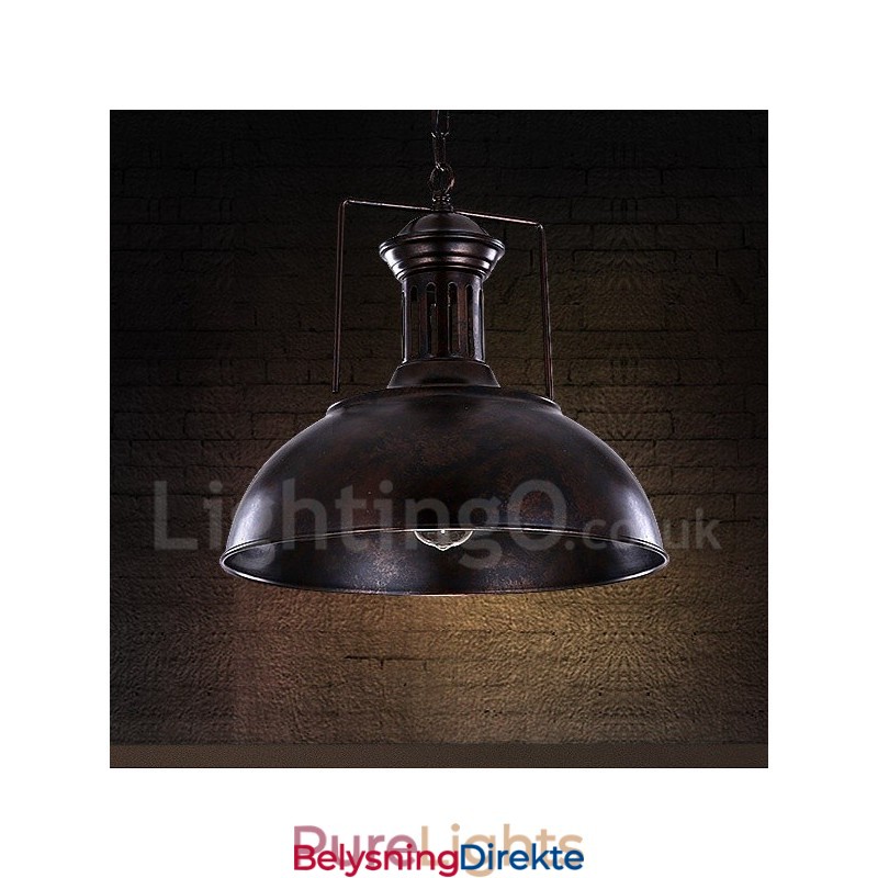 Svart Landlig Vintage Metall Pendellampe