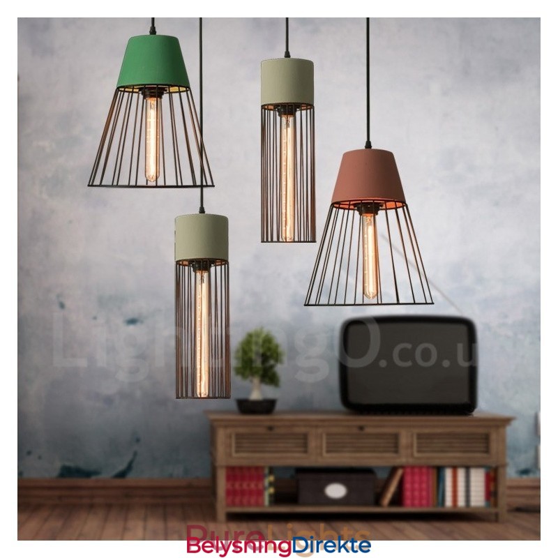 1 Lys Metall Betong Pendellampe