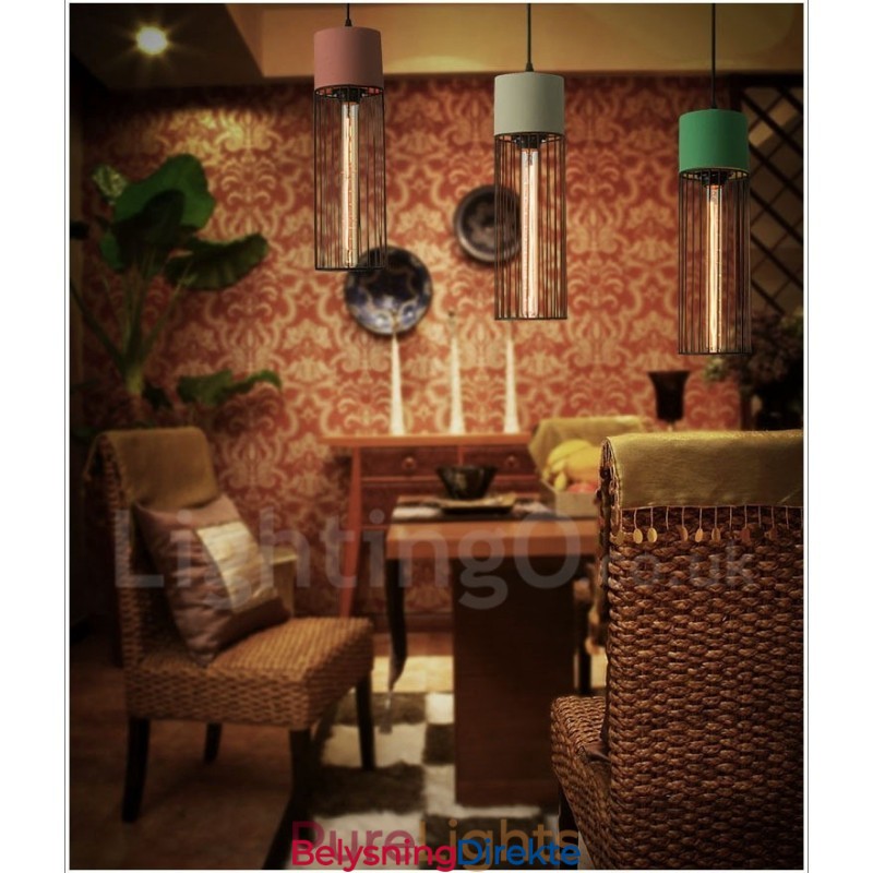 1 Lys Metall Betong Pendellampe