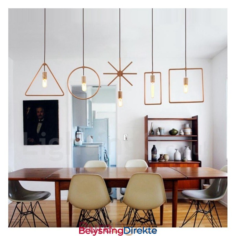 Rustikk Trependellampe Med 1 Lys