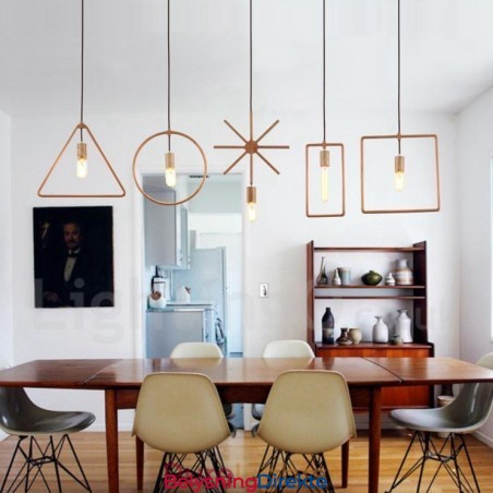 Rustikk Trependellampe Med 1 Lys