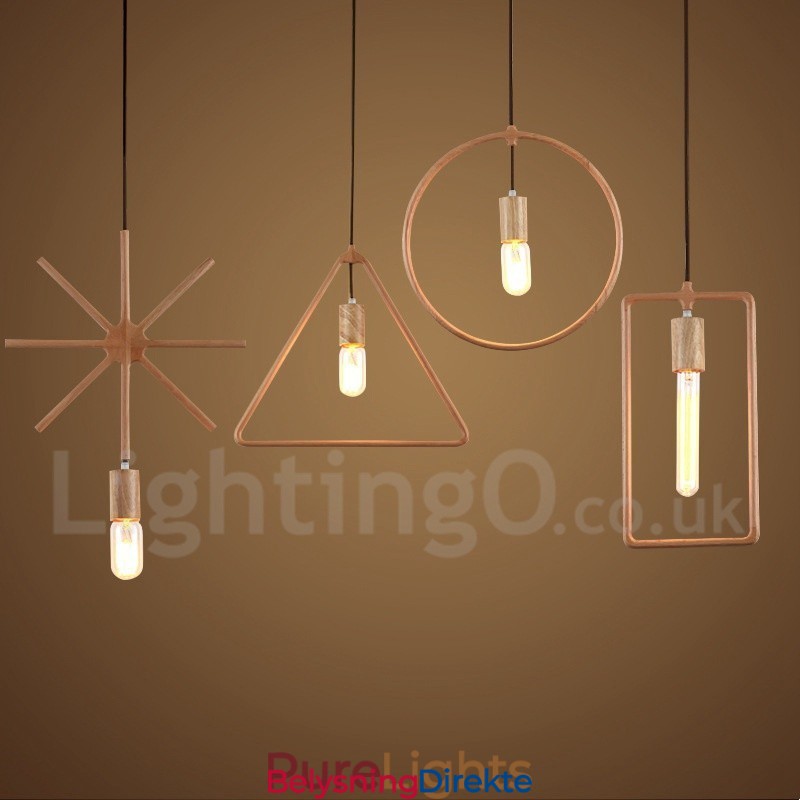 Rustikk Trependellampe Med 1 Lys