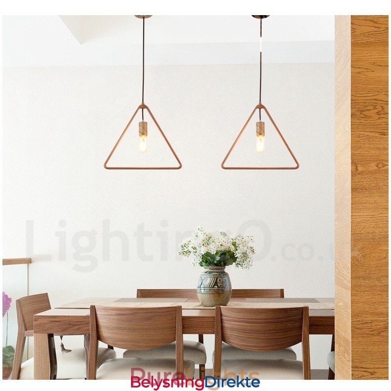 Rustikk Trependellampe Med 1 Lys