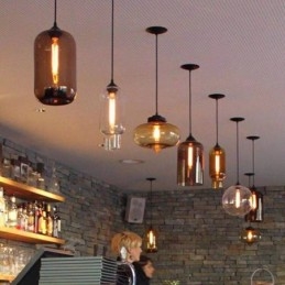 Moderne Samtidsstil Flerfarget 1 Lys Glass Pendellampe