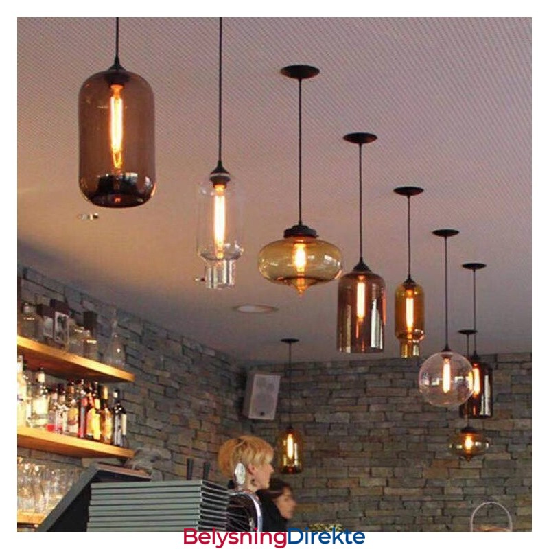 Moderne Samtidsstil Flerfarget 1 Lys Glass Pendellampe