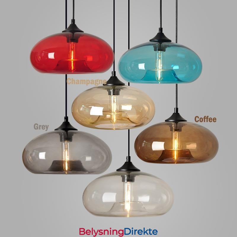 Moderne Samtidsstil Flerfarget 1 Lys Glass Pendellampe