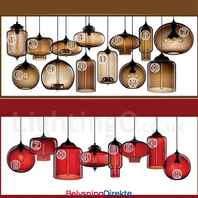 Moderne Samtidsstil Flerfarget 1 Lys Glass Pendellampe