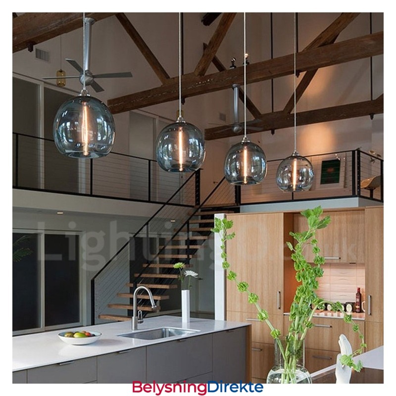 Moderne Samtidsstil Flerfarget 1 Lys Glass Pendellampe