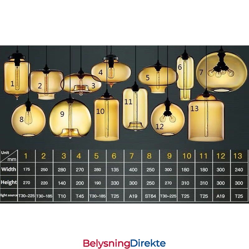 Moderne Samtidsstil Flerfarget 1 Lys Glass Pendellampe