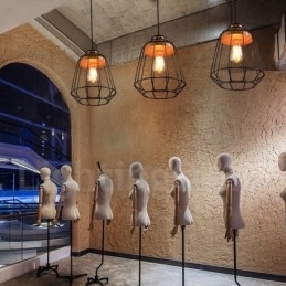 Landlig Metall Pendellampe I Tre