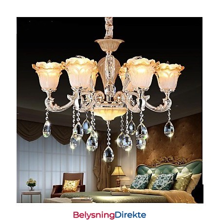 Europeisk Stil Retro Krystall Pendellampe Americange Lampe