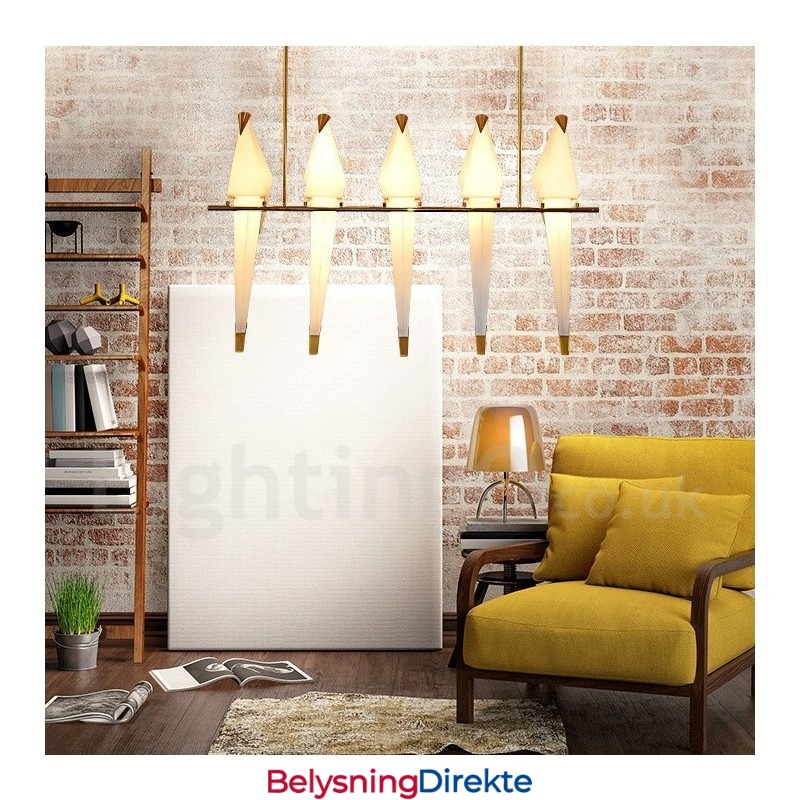 Moderne Og Samtidskunstnerisk Pendellampe Med 5 Lys