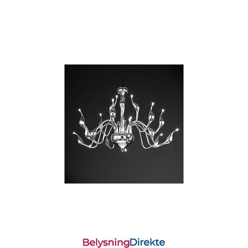 Moderne Lysekronelampe 18 Lys G4 Kromfinish