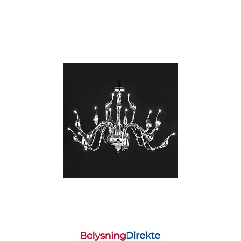 Moderne Lysekronelampe 18 Lys G4 Kromfinish