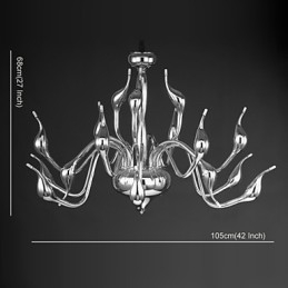 Moderne Lysekronelampe 18 Lys G4 Kromfinish