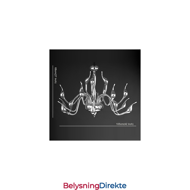 Moderne Lysekronelampe 18 Lys G4 Kromfinish