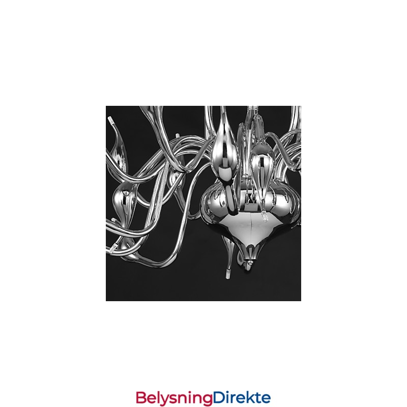 Moderne Lysekronelampe 18 Lys G4 Kromfinish