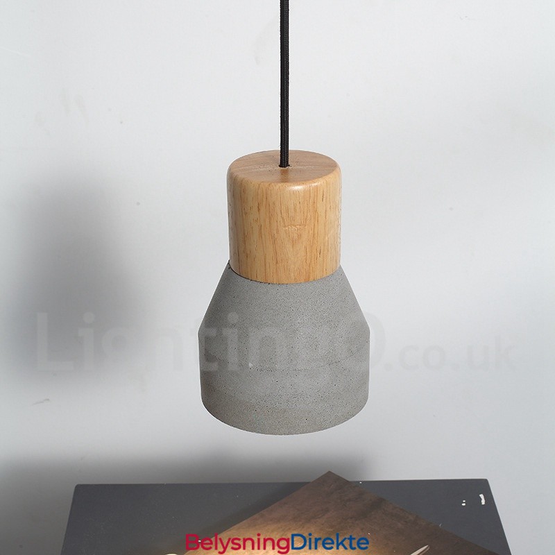 Moderne, Samtidskunstnerisk Trebetong Pendellampe Med Én Lyskilde