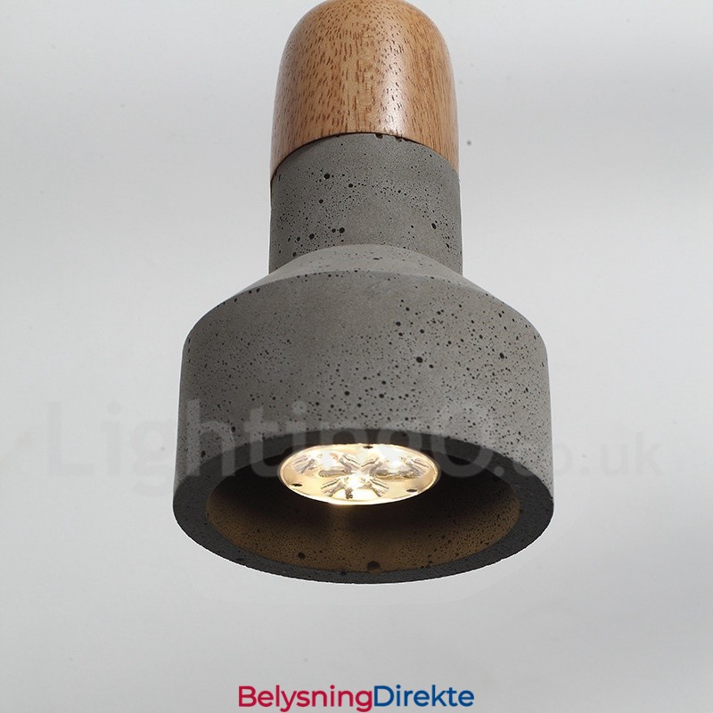 Moderne, Samtidskunstnerisk Trebetong Pendellampe Med Én Lyskilde
