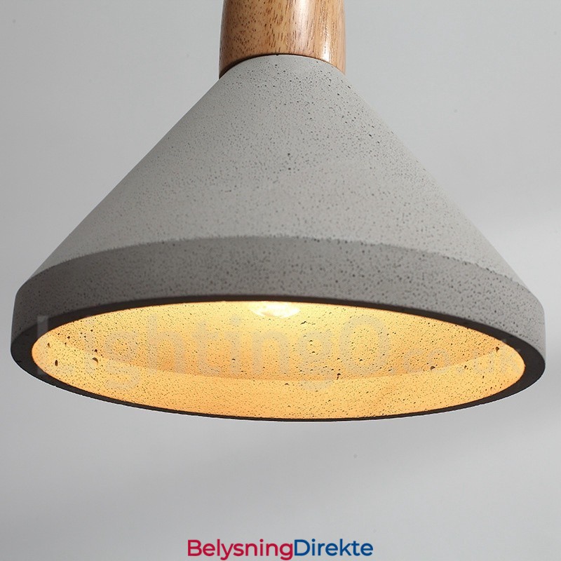 Moderne, Samtidskunstnerisk Trebetong Pendellampe Med Én Lyskilde