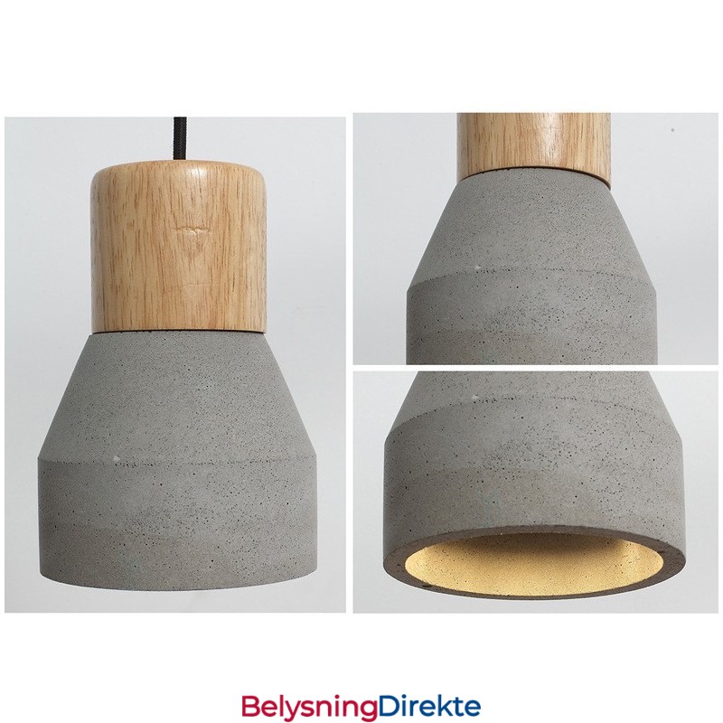 Moderne, Samtidskunstnerisk Trebetong Pendellampe Med Én Lyskilde