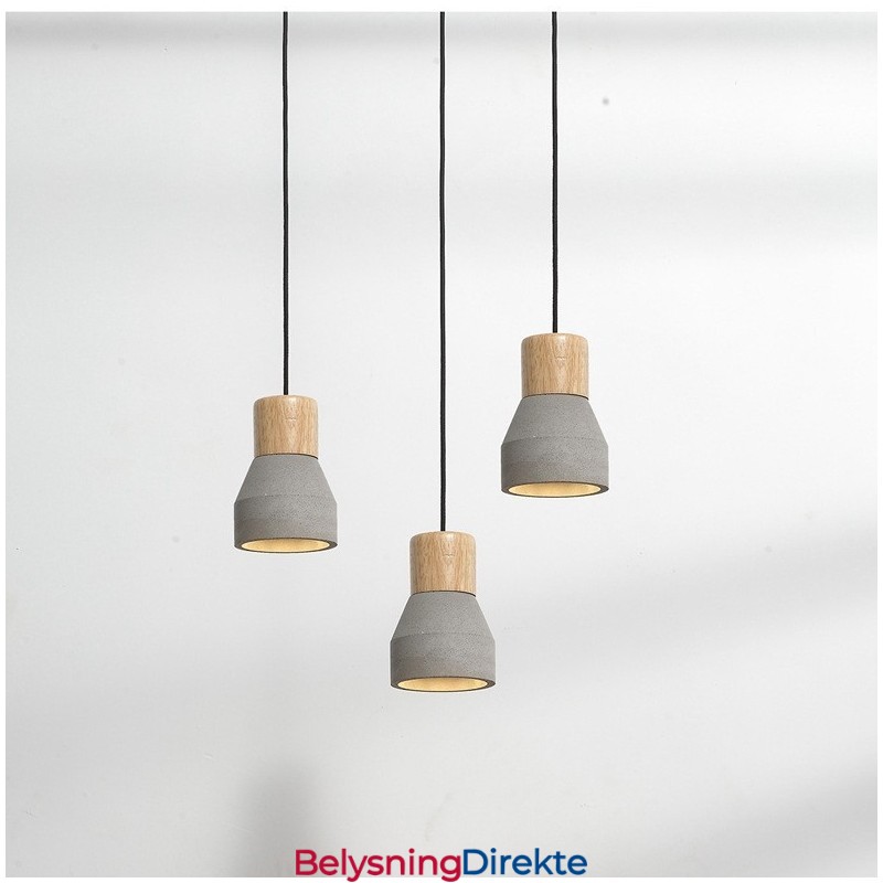 Moderne, Samtidskunstnerisk Trebetong Pendellampe Med Én Lyskilde