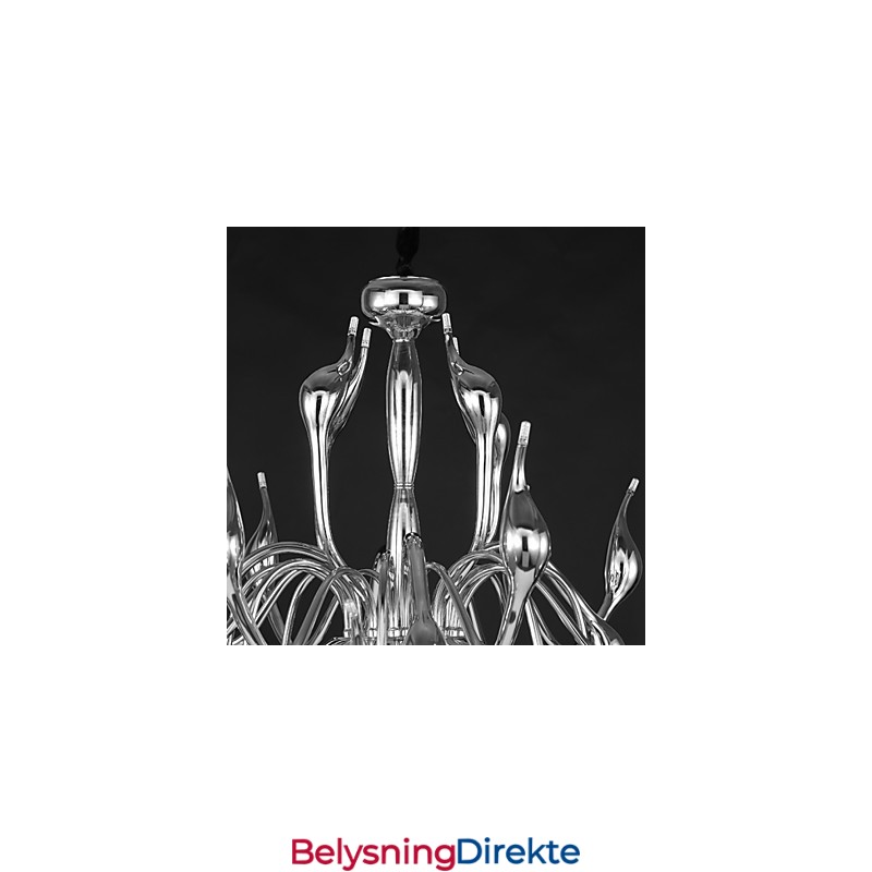 Moderne Lysekronelampe 18 Lys G4 Kromfinish