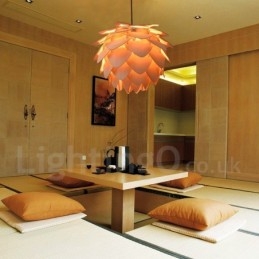 Rustikk Lodge-Pendellampe I Tre Med Kongleform