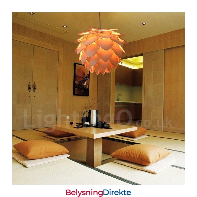 Rustikk Lodge-Pendellampe I Tre Med Kongleform