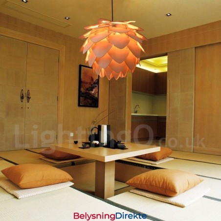 Rustikk Lodge-Pendellampe I Tre Med Kongleform