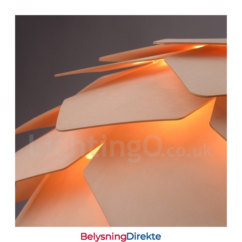 Rustikk Lodge-Pendellampe I Tre Med Kongleform