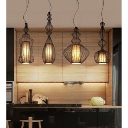 Landlig Vintage Metallvaseformet Anhengslampe