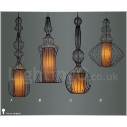 Landlig Vintage Metallvaseformet Anhengslampe