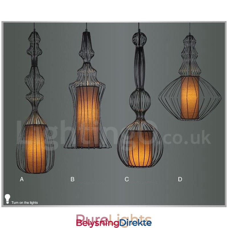 Landlig Vintage Metallvaseformet Anhengslampe