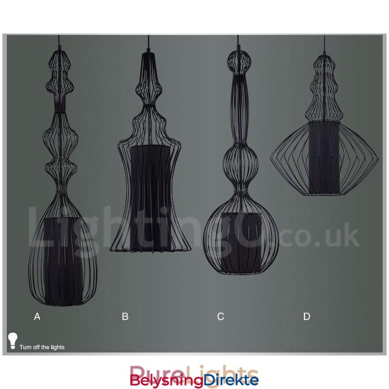 Landlig Vintage Metallvaseformet Anhengslampe