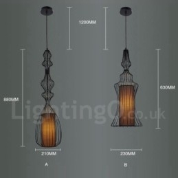 Landlig Vintage Metallvaseformet Anhengslampe