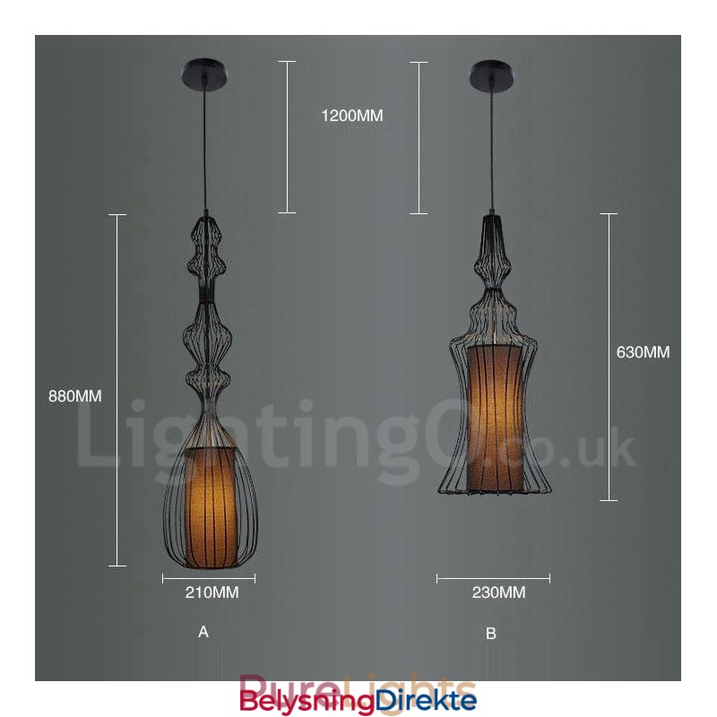 Landlig Vintage Metallvaseformet Anhengslampe