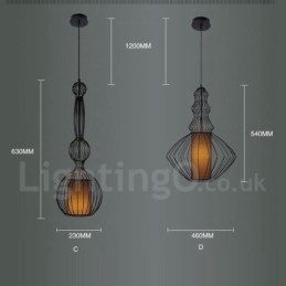 Landlig Vintage Metallvaseformet Anhengslampe