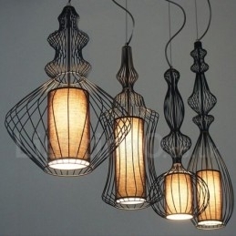 Landlig Vintage Metallvaseformet Anhengslampe