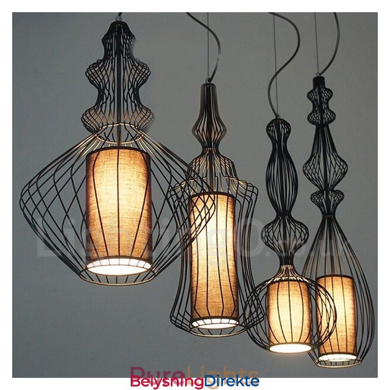 Landlig Vintage Metallvaseformet Anhengslampe