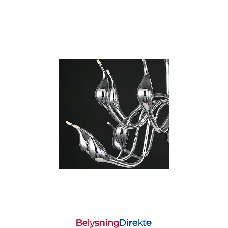 Moderne Lysekronelampe 18 Lys G4 Kromfinish