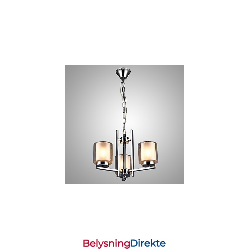 Jernelektroplatet Lysekrone Med Glassskjerm Klassisk Stearinlyslampe Med 3 Hoder