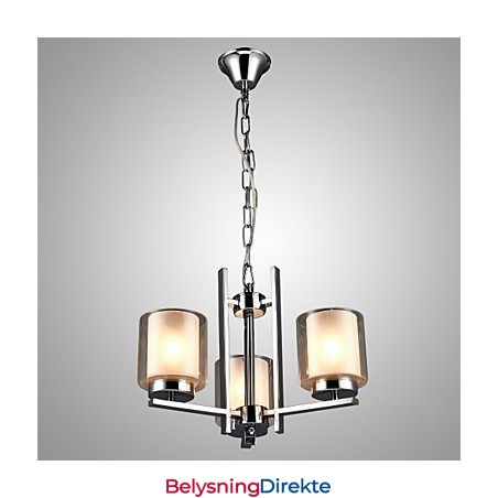 Jernelektroplatet Lysekrone Med Glassskjerm Klassisk Stearinlyslampe Med 3 Hoder