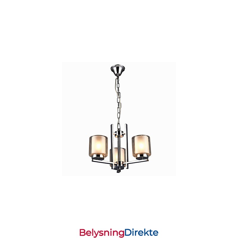Jernelektroplatet Lysekrone Med Glassskjerm Klassisk Stearinlyslampe Med 3 Hoder