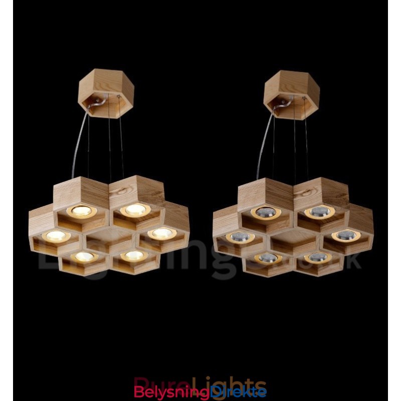6 Lys Moderne Og Moderne Pendellampe I Tre
